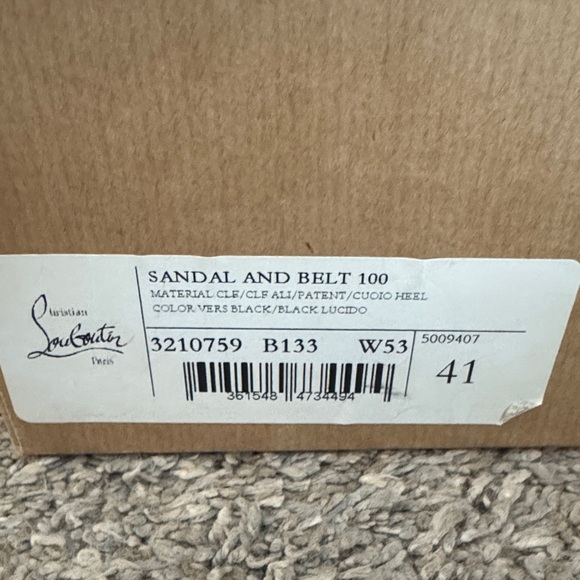 Christian Louboutin Black Multi-Strap Heels 100MM - Picture 3 of 11